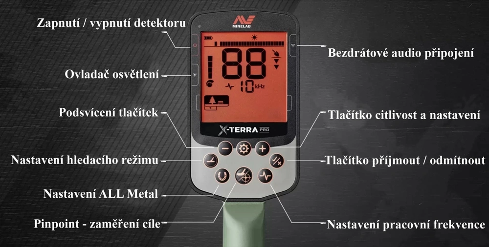 Detektor kovů Minelab X TERRA PRO, sluchátka ML 85
