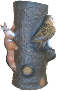 3D terč, veverky a sova, terč SRT