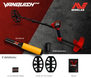 Detektor kovů Minelab Vanquish 340, Pro Find 15